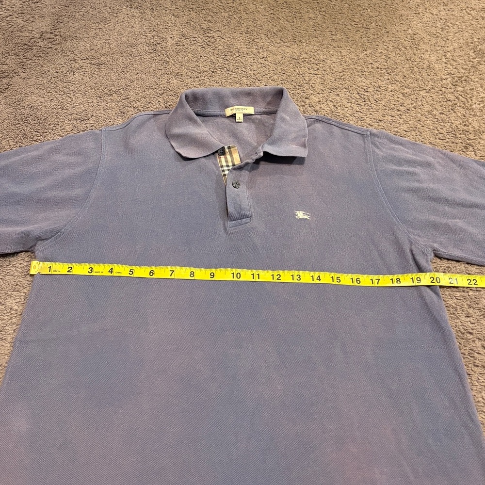 Burberry London Classic Blue Polo Embroidered Motif Men's Small - Picture 7 of 8